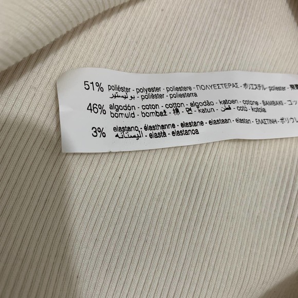 Zara Sleeveless Rib High Neck Top Cream Size M - Picture 8 of 8